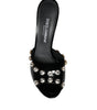 Sandales à talons en cristal noir Dolce &amp; Gabbana Keira