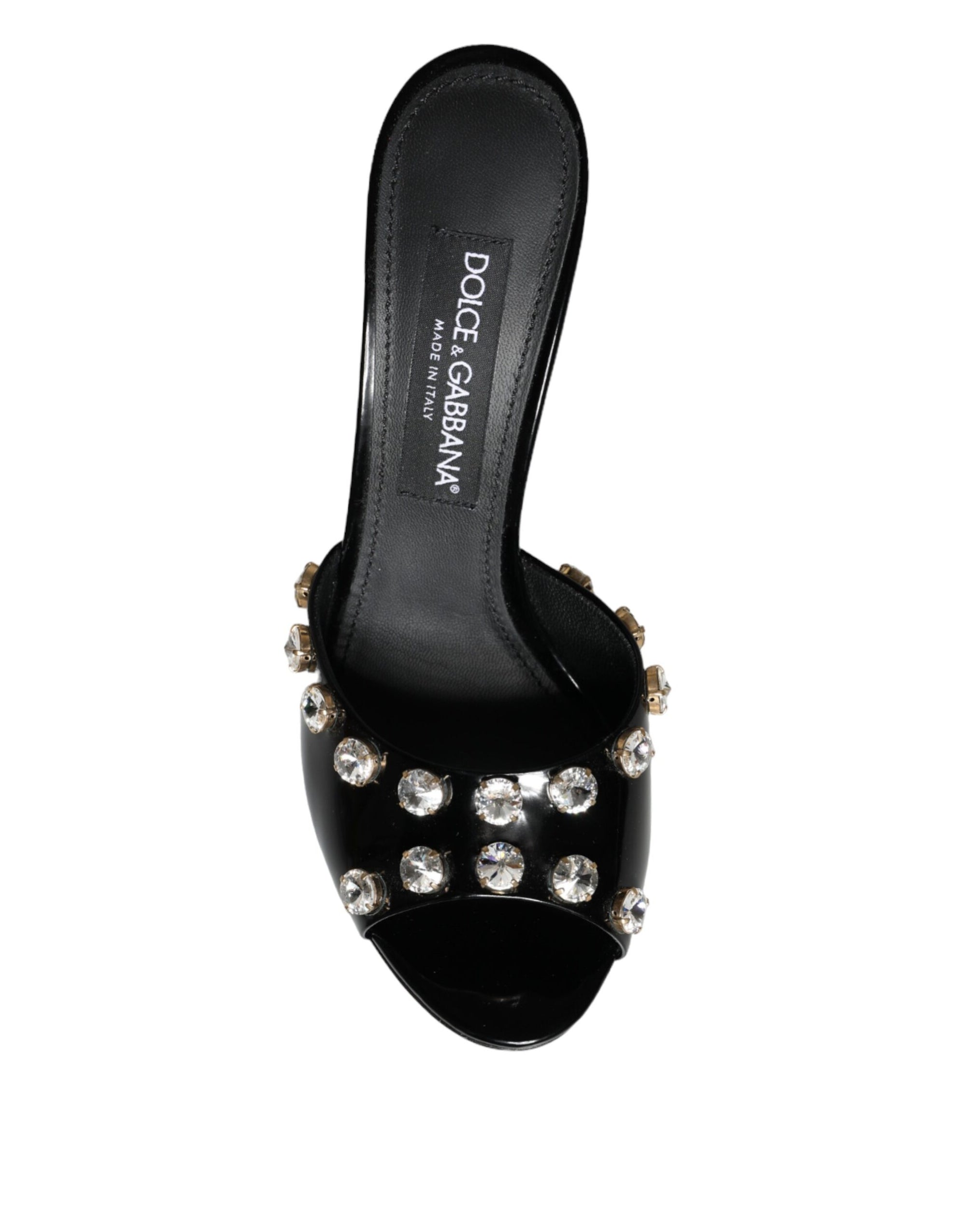 Sandales à talons en cristal noir Dolce &amp; Gabbana Keira