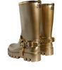 Dolce & Gabbana Metallic Gold Rubber PVC Rain Boots Shoes
