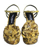 Sandales à talons et bride cheville en cuir exotique jaune Dolce &amp; Gabbana