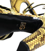 Sandales à talons et bride cheville en cuir exotique jaune Dolce &amp; Gabbana