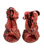 Sandales à talons en cuir exotique corail Dolce &amp; Gabbana