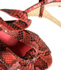 Sandales à talons en cuir exotique corail Dolce &amp; Gabbana