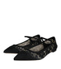 Dolce & Gabbana Black Taormina Lace Bellucci Flats Shoes