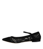 Dolce & Gabbana Black Taormina Lace Bellucci Flats Shoes