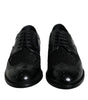 Chaussures habillées en cuir noir et dentelle florale Dolce &amp; Gabbana