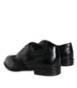 Chaussures habillées en cuir noir et dentelle florale Dolce &amp; Gabbana