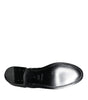 Chaussures habillées en cuir noir et dentelle florale Dolce &amp; Gabbana