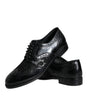 Chaussures habillées en cuir noir et dentelle florale Dolce &amp; Gabbana