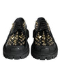 Dolce & Gabbana Black Leather Trekking Derby Embellished Shoes