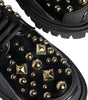 Dolce & Gabbana Black Leather Trekking Derby Embellished Shoes
