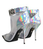 Dolce & Gabbana Silver Iridescent PVC Pointed Short Boots Shoes