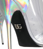 Dolce & Gabbana Silver Iridescent PVC Pointed Short Boots Shoes