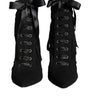 Dolce & Gabbana Black Jersey Stretch Ankle Booties Shoes