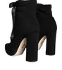 Dolce & Gabbana Black Jersey Stretch Ankle Booties Shoes