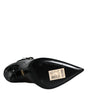 Dolce & Gabbana Black Leather Stilettos Booties Socks Shoes