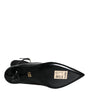 Dolce & Gabbana Black Leather Stilettos Booties Socks Shoes