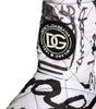 Dolce & Gabbana White Padded Logo Print Mid Calf Boots Shoes