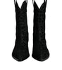Dolce & Gabbana Black Gray Leopard Cowboy Boots Shoes