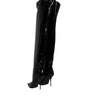 Dolce &amp; Gabbana Black Patent Leather Knee High Boots Shoes
