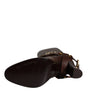 Dolce & Gabbana Brown Leather Gold Tone Logo High Boots Shoes