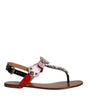 Dolce & Gabbana Multicolor Crystal Sandals Flip Flops Shoes
