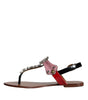Dolce & Gabbana Multicolor Crystal Sandals Flip Flops Shoes