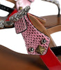 Dolce & Gabbana Multicolor Crystal Sandals Flip Flops Shoes