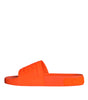 Sandales à enfiler en caoutchouc orange Dolce &amp; Gabbana, chaussures de plage