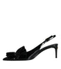 Dolce & Gabbana Black Patent Leather Heels Slingback Shoes