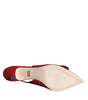 Dolce & Gabbana Red Devotion Leather Heels Slingback Shoes