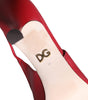 Dolce & Gabbana Red Devotion Leather Heels Slingback Shoes