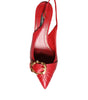 Dolce & Gabbana Red Devotion Leather Heels Slingback Shoes
