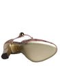 Dolce & Gabbana Pink Gold Leather Pumps T-strap Sandals Shoes