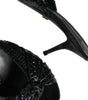Dolce & Gabbana Black Leather Heels Slides Sandals Shoes