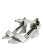 Dolce & Gabbana White Leather Heels Keira Sandals Shoes