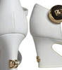 Dolce & Gabbana White Leather Heels Keira Sandals Shoes