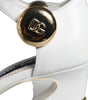 Dolce & Gabbana White Leather Heels Keira Sandals Shoes