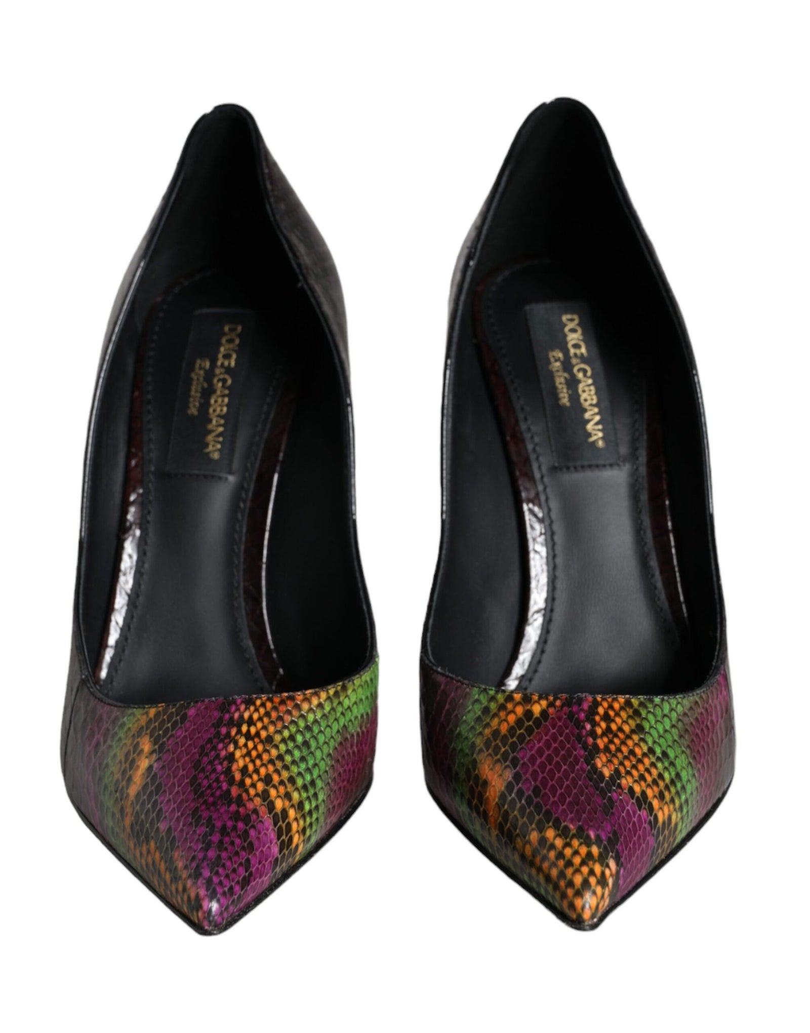Escarpins à talons en cuir exotique multicolore Dolce & Gabbana