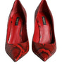 Escarpins à talons aiguilles en cuir rouge Dolce & Gabbana