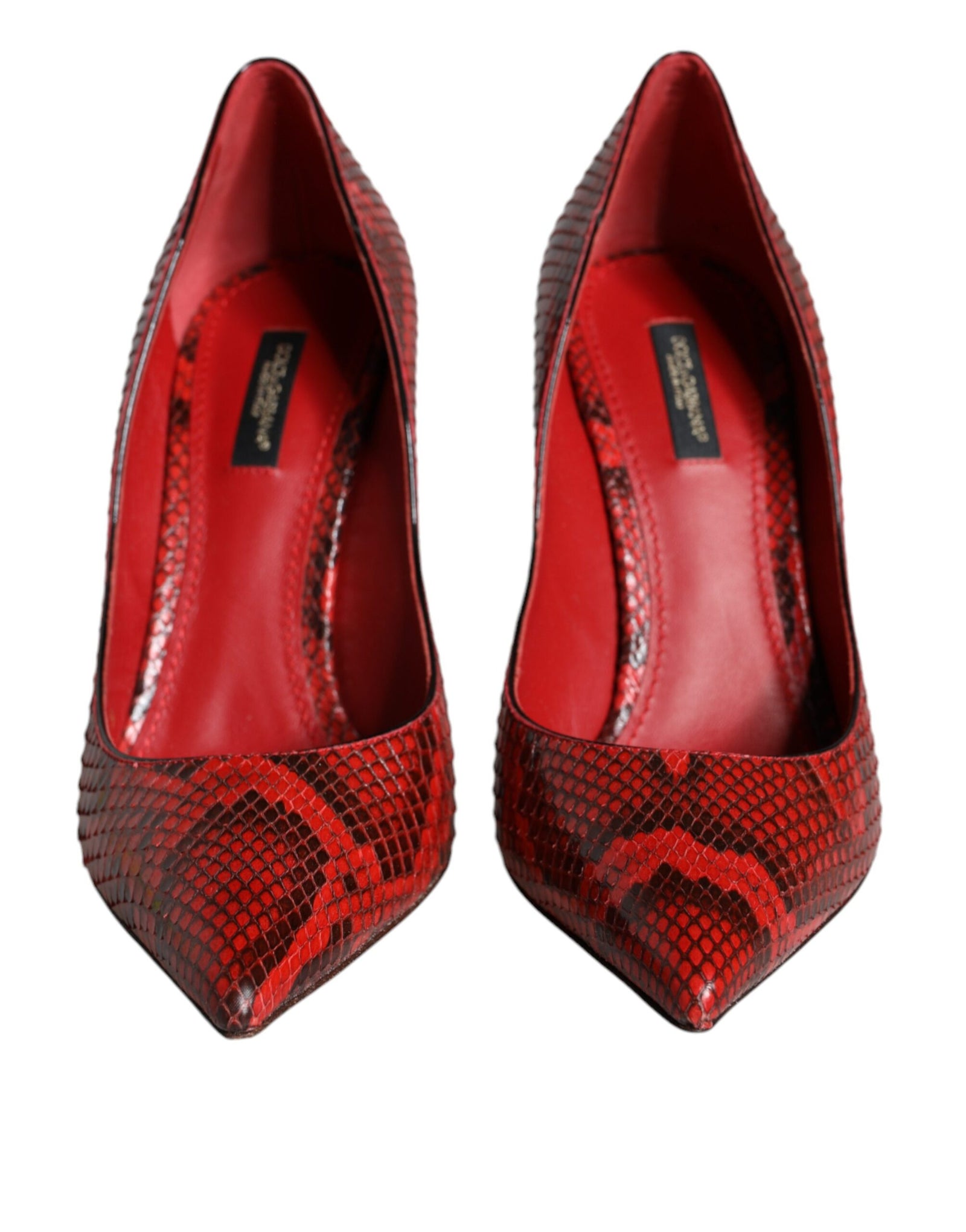 Escarpins à talons aiguilles en cuir rouge Dolce & Gabbana
