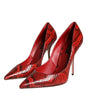 Escarpins à talons aiguilles en cuir rouge Dolce & Gabbana