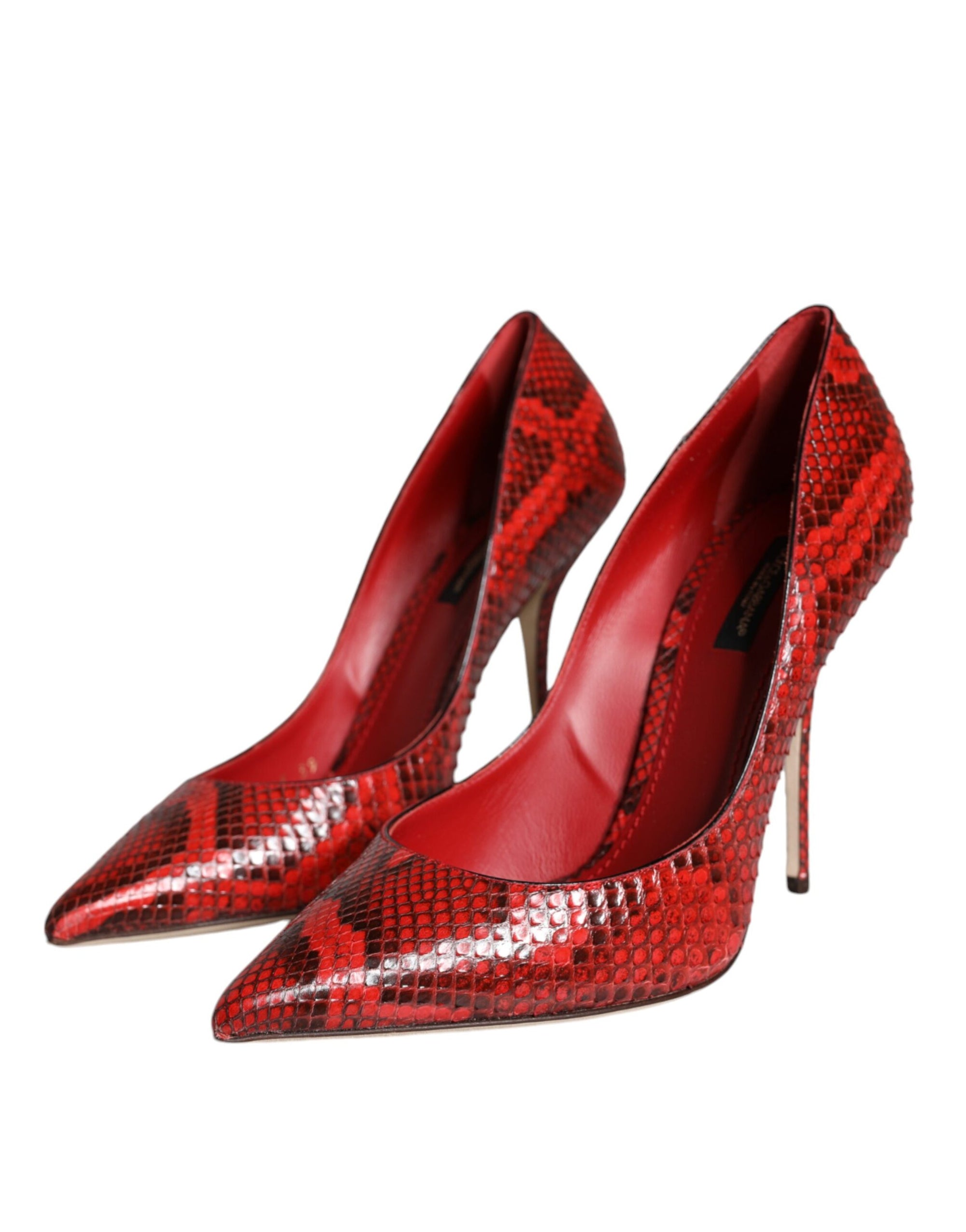 Escarpins à talons aiguilles en cuir rouge Dolce & Gabbana