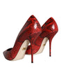 Escarpins à talons aiguilles en cuir rouge Dolce & Gabbana