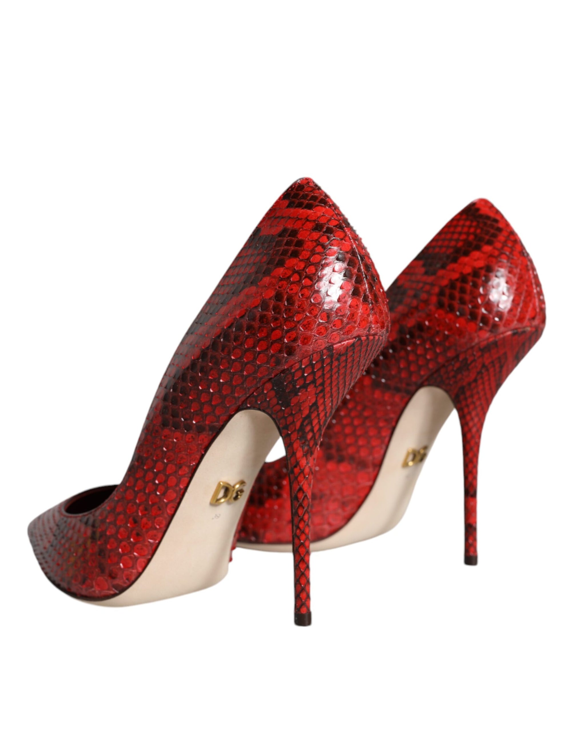 Escarpins à talons aiguilles en cuir rouge Dolce & Gabbana