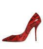 Escarpins à talons aiguilles en cuir rouge Dolce & Gabbana