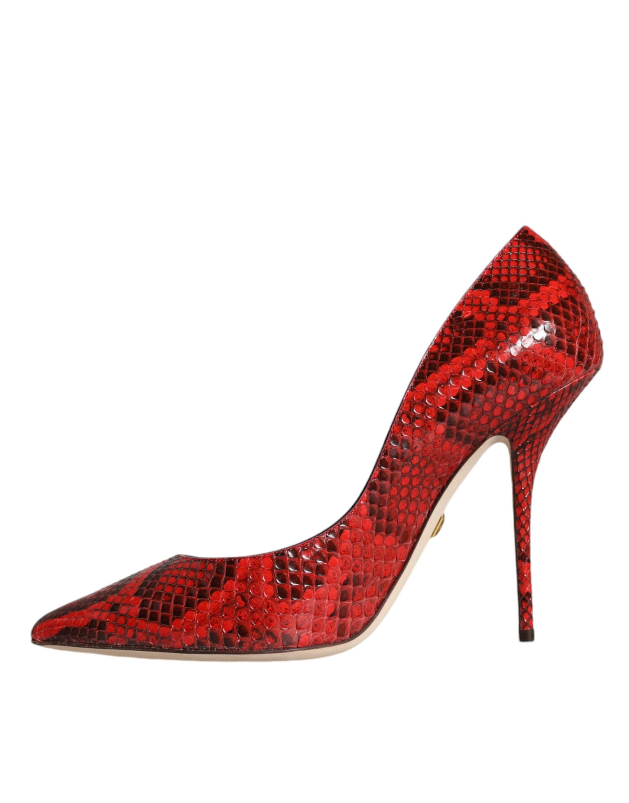 Escarpins à talons aiguilles en cuir rouge Dolce & Gabbana