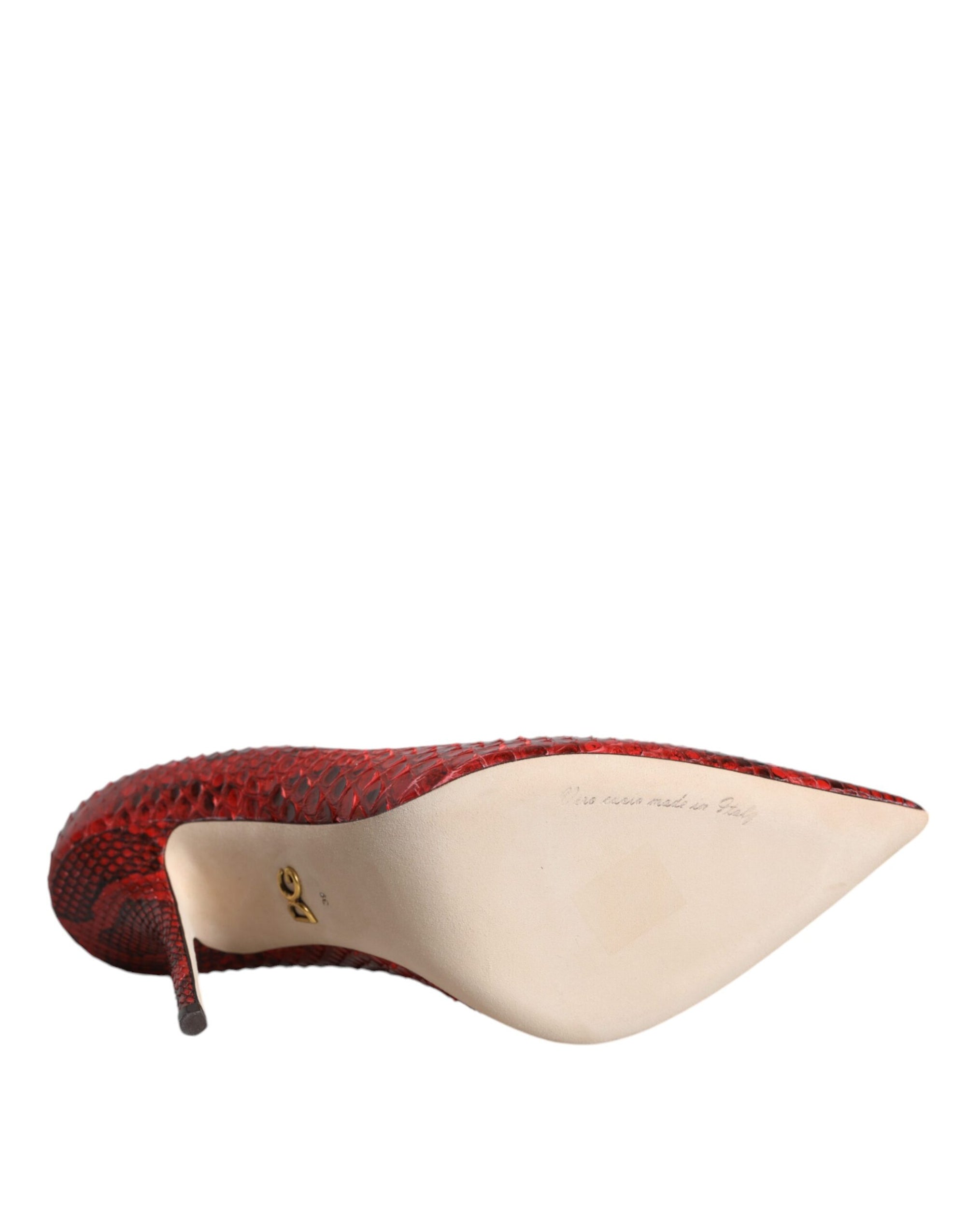 Escarpins à talons aiguilles en cuir rouge Dolce & Gabbana
