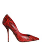 Escarpins à talons aiguilles en cuir rouge Dolce & Gabbana