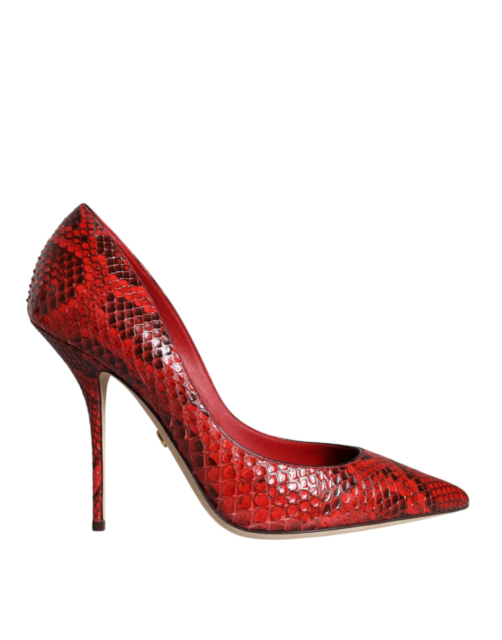 Escarpins à talons aiguilles en cuir rouge Dolce & Gabbana